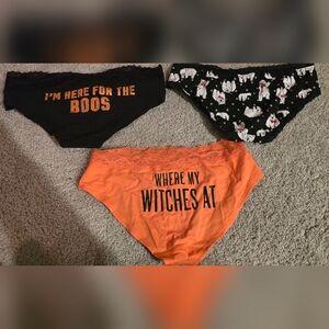 Pink/Victoria Secret Hiphugger Holiday Panties-Medium-Bright Orange/Black/White